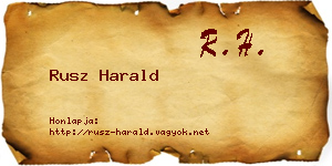 Rusz Harald névjegykártya